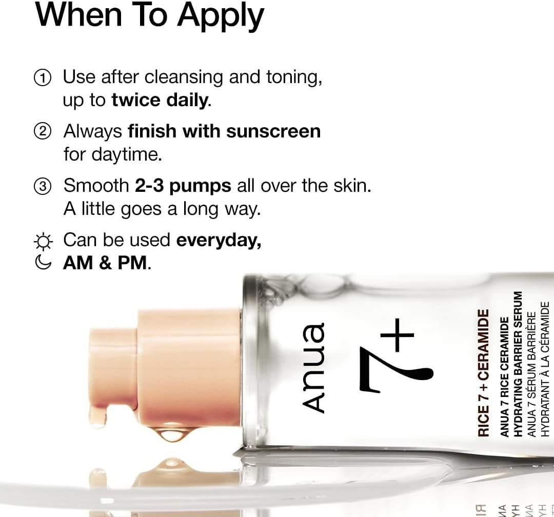 ANUA 7 RICE CERAMIDE HYDRATING BARRIER SERUM 50ML - Image 4