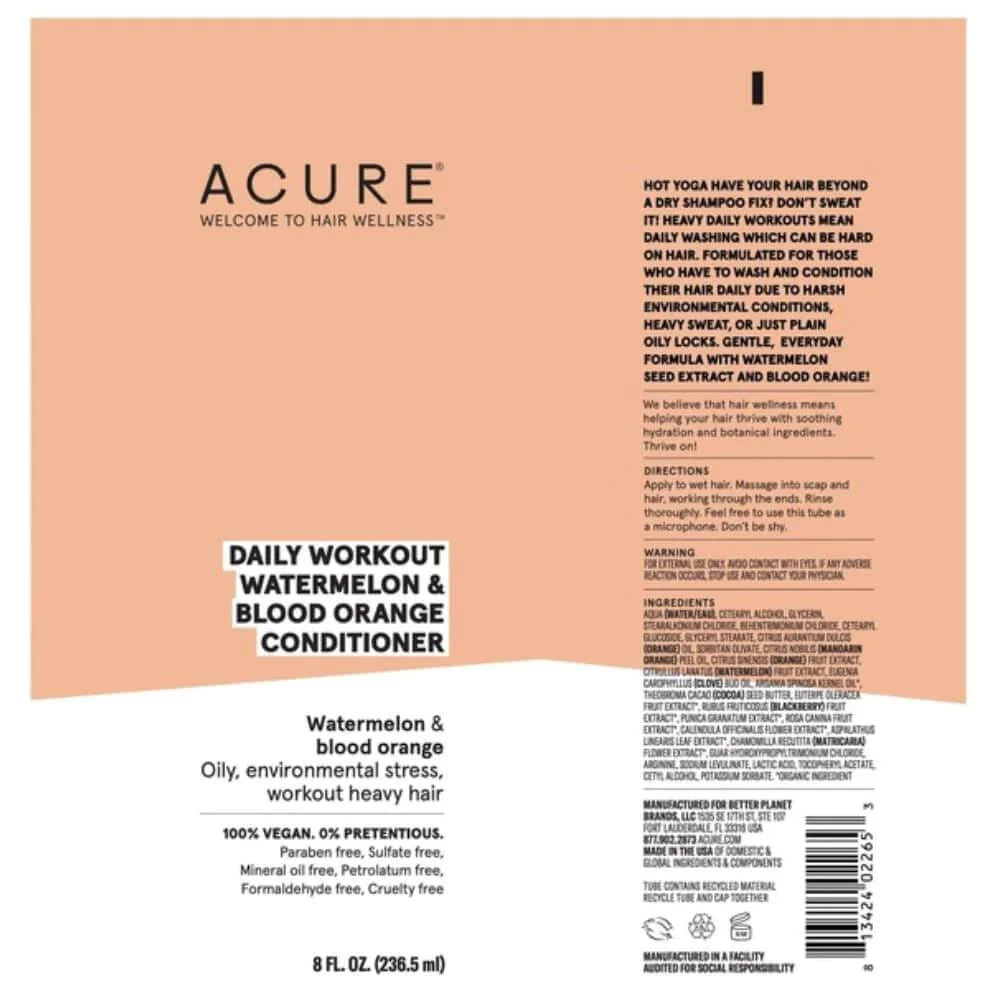Acure Daily Workout Watermelon and Blood Orange Conditioner, 8 oz - Image 2