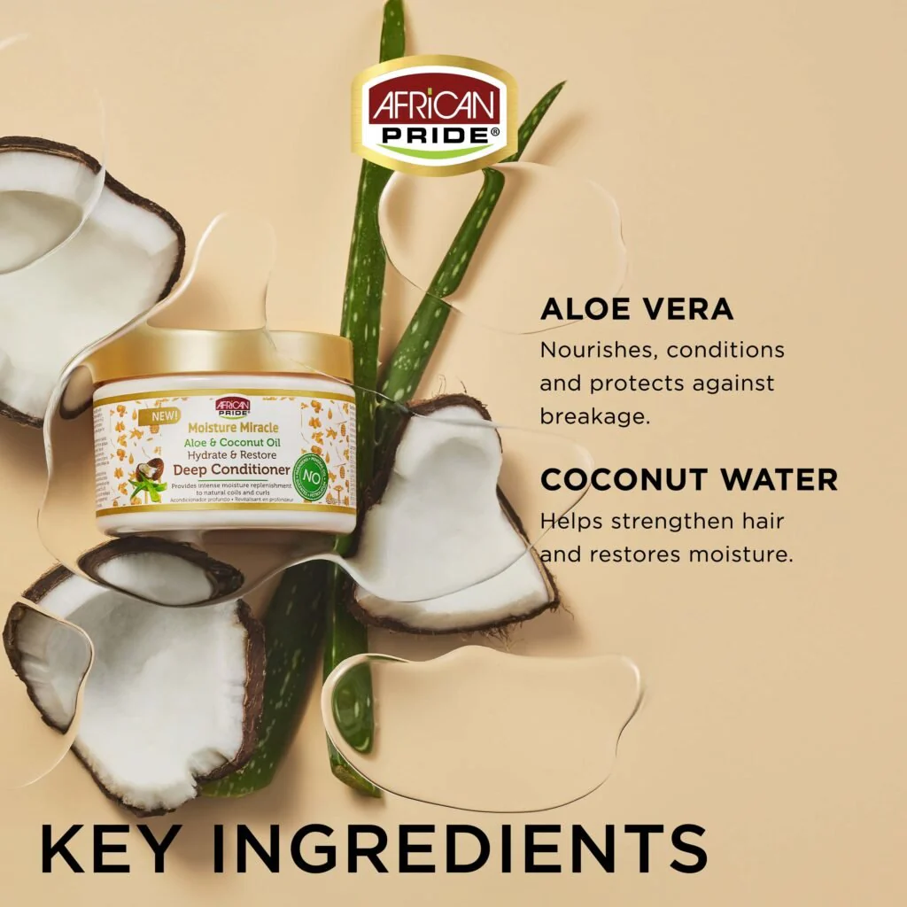 African Pride Moisture Miracle Aloe & Coconut oil deep conditioner - Image 4