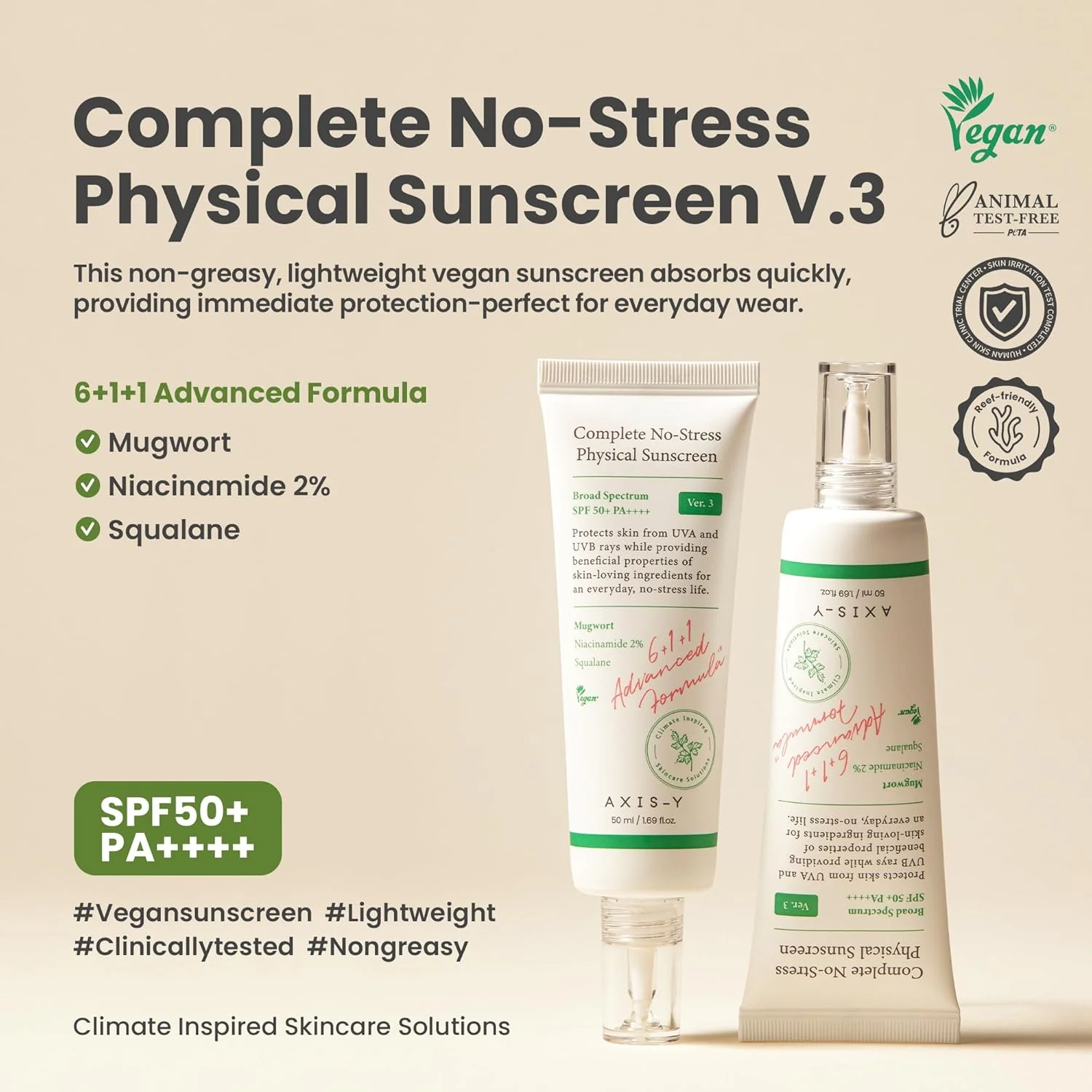 AXIS-Y Complete No-Stress Physical Sunscreen V.3 50ml - Image 2
