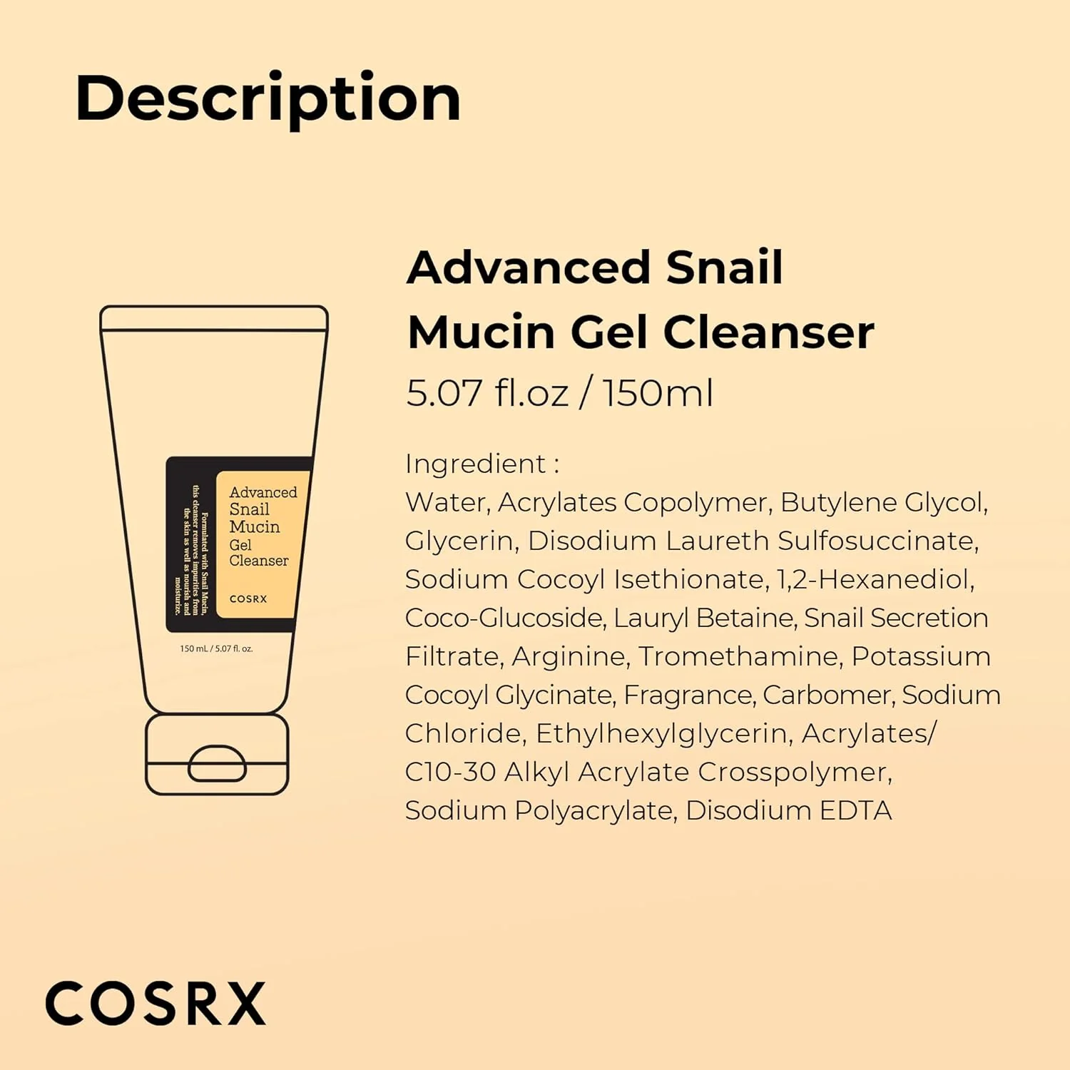 COSRX Advanced Snail Mucin Gel Cleanser 50 mL 해외용- 50ml - Image 4
