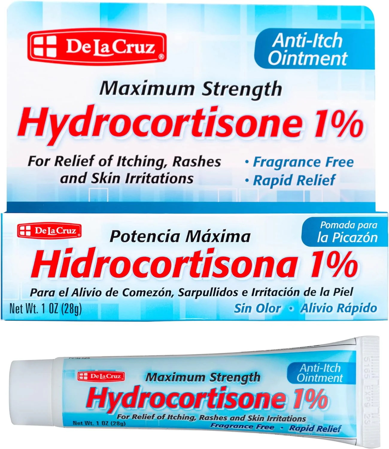 De La Cruz 1% Hydrocortisone Ointment for Itching 1oz
