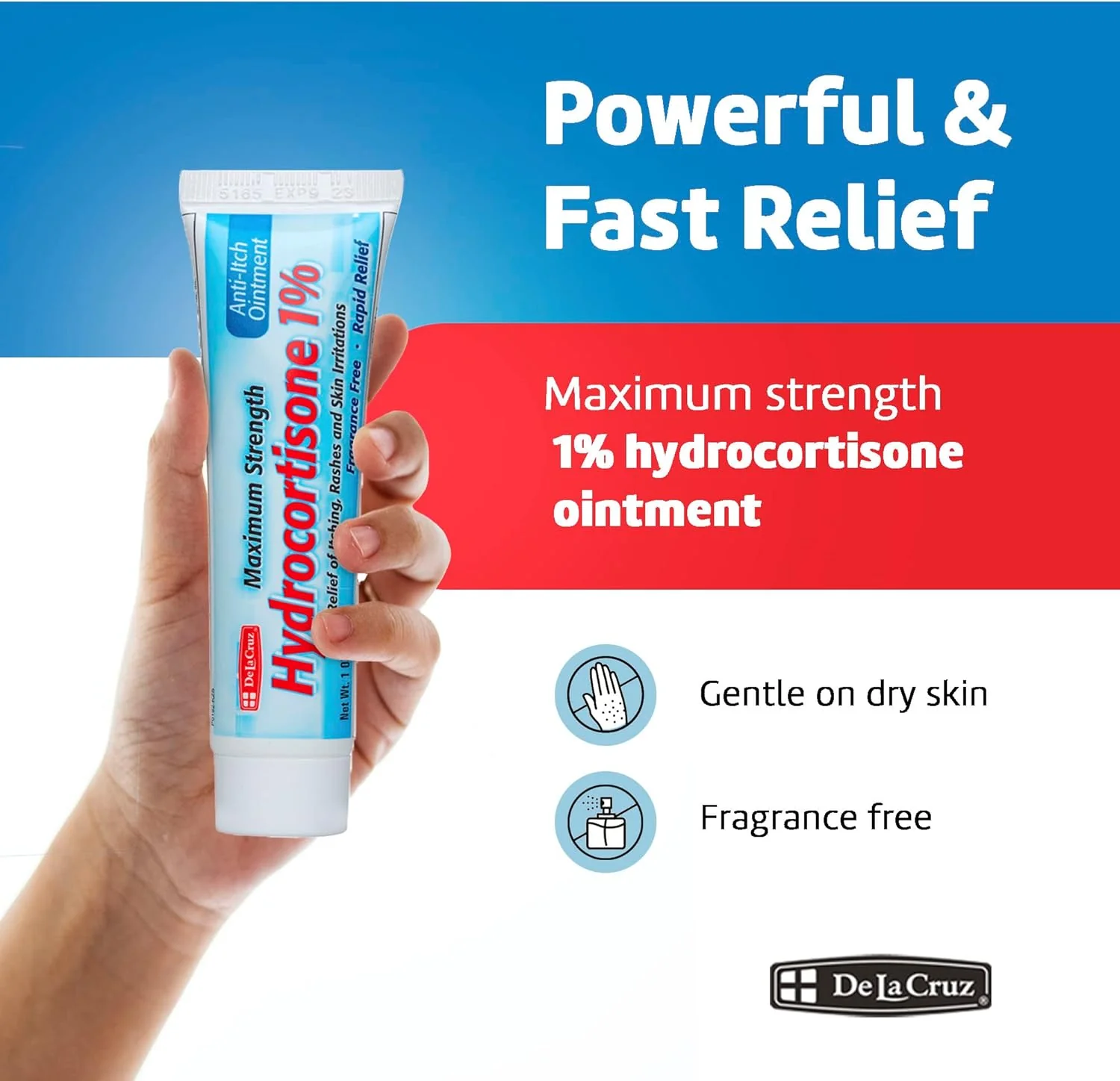 De La Cruz 1% Hydrocortisone Ointment for Itching 1oz - Image 2