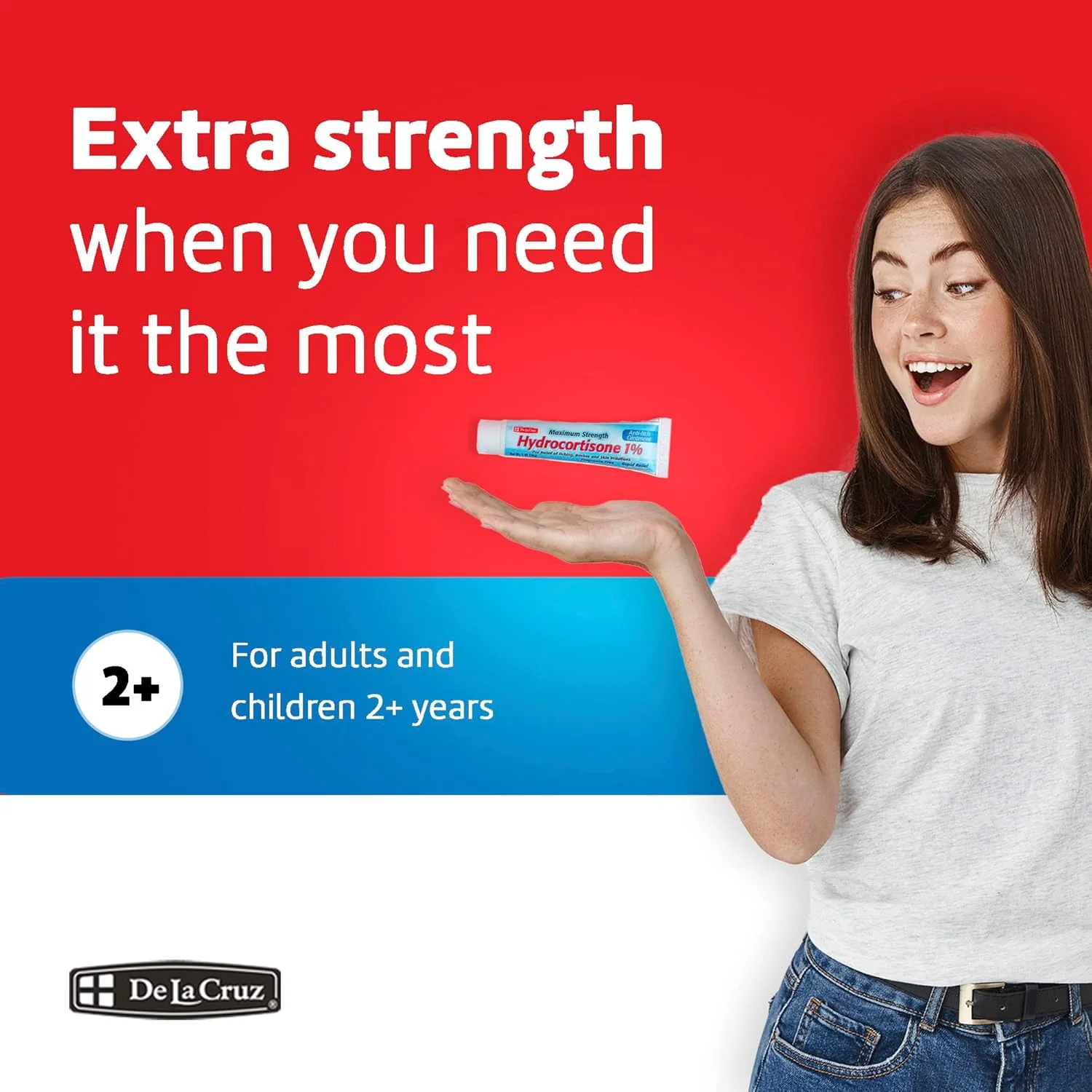 De La Cruz 1% Hydrocortisone Ointment for Itching 1oz - Image 3