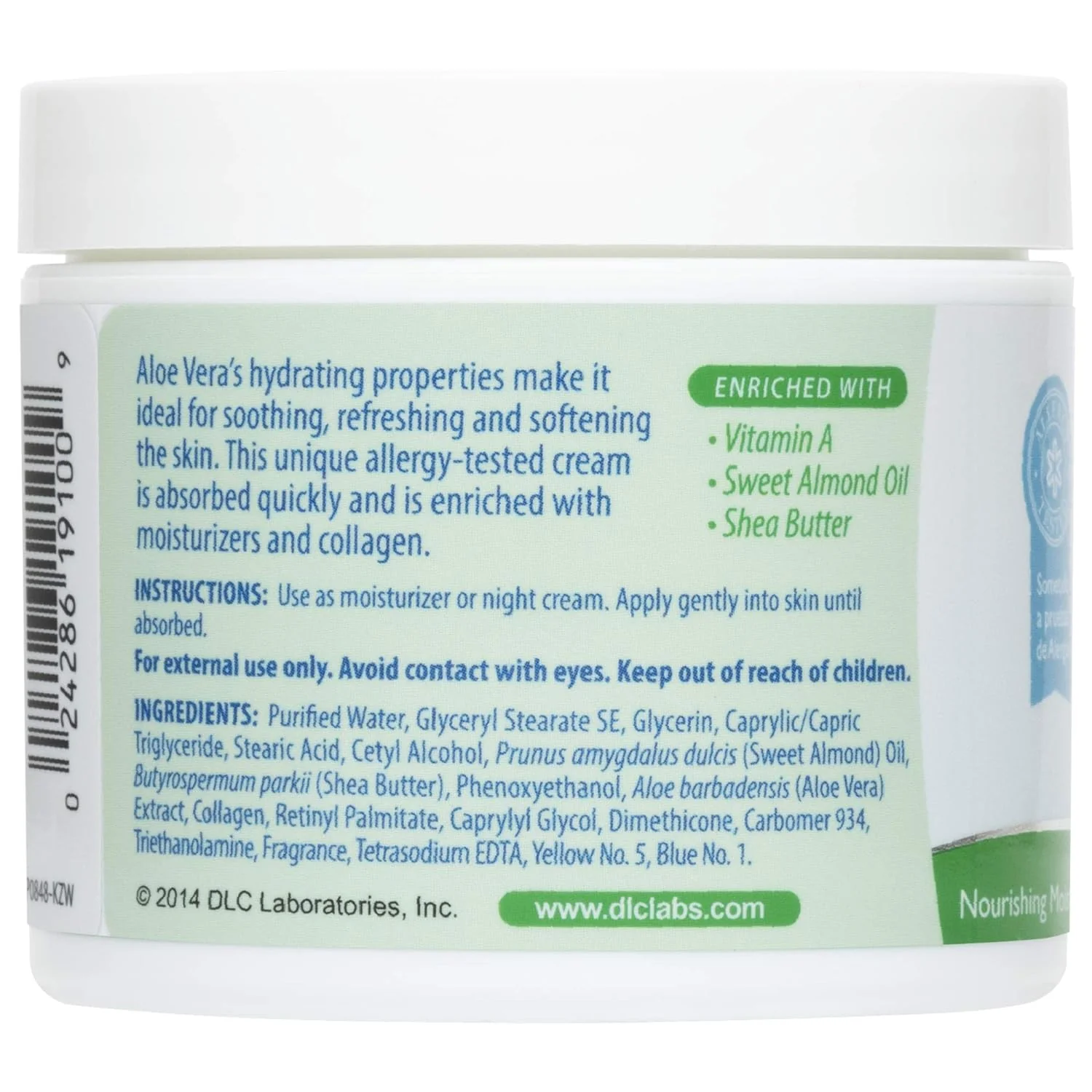 De La Cruz Aloe Vera Cream 4oz - Image 2