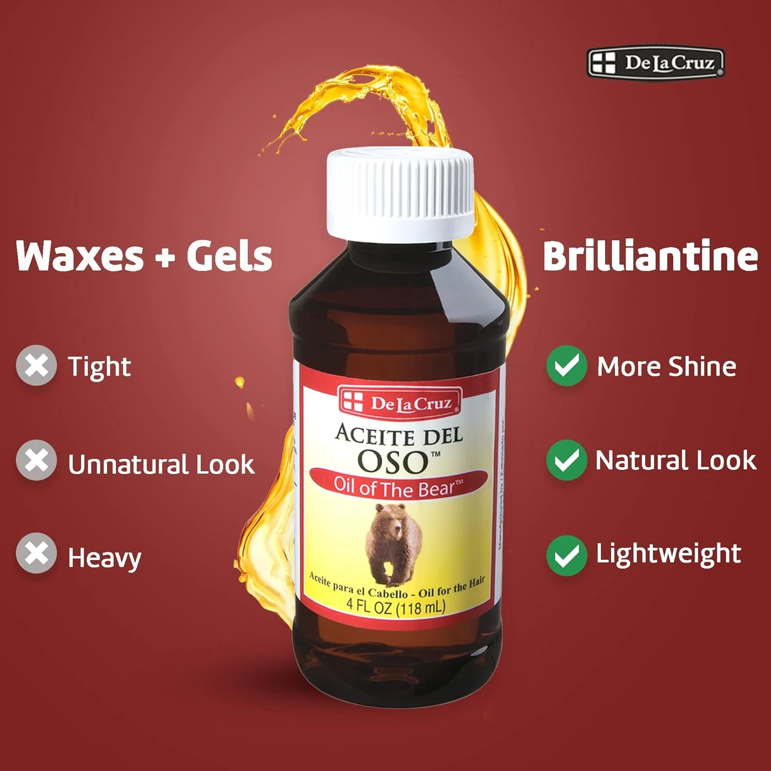 De La Cruz Oil of the Bear for Hair Mustache and Beard 4fl oz - Image 6