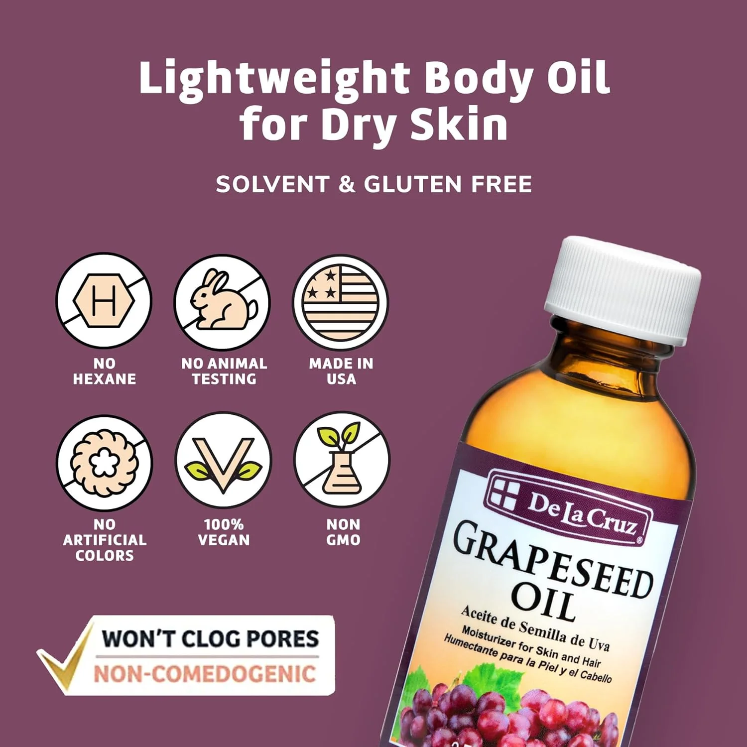 De La Cruz Grapeseed Oil 2fl oz - Image 4