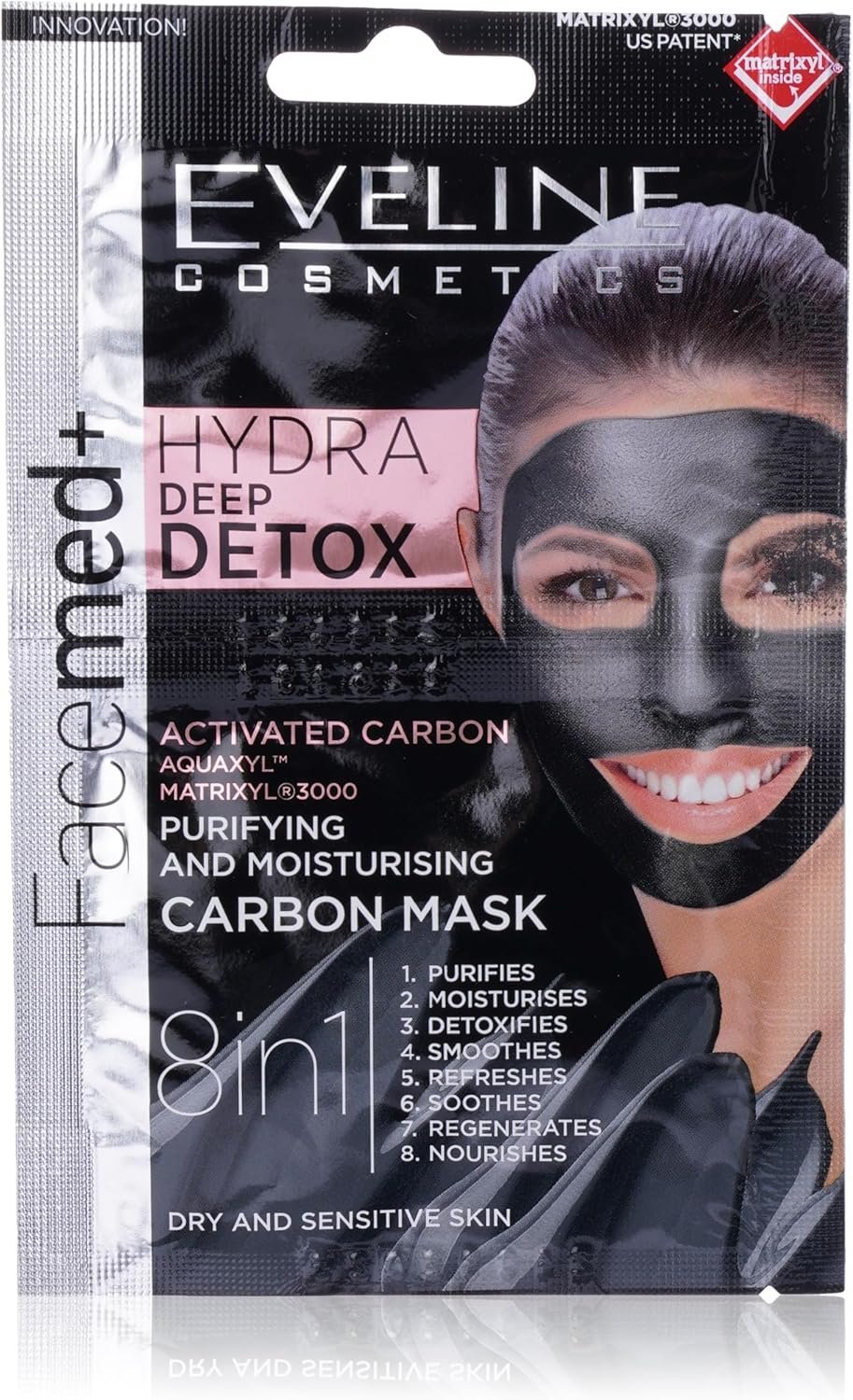 FACEMED+ HYDRA DETOX PURIFYING & MOISTURISING CARBON MASK 2X5ML