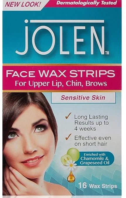 Jolen Sensitive Skin Facial Strip Wax (16 Strips)