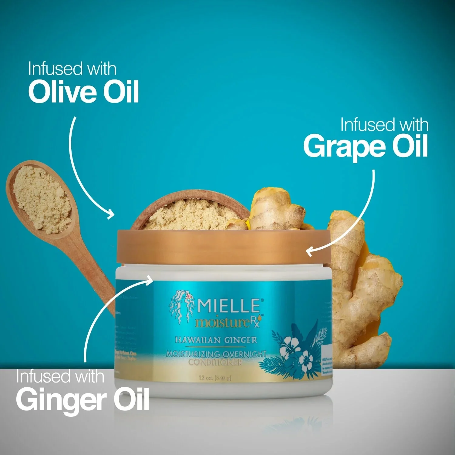MIELLE ORGANICS - MOISTURE RX HAWAIIAN GINGER MOISTURIZING OVERNIGHT CONDITIONER - 12 OZ - Image 4