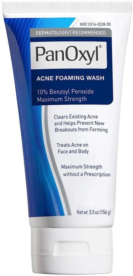 Panoxyl Acne Foaming Wash Benzoyl Peroxide 10% Maximum Strength 5.5 oz