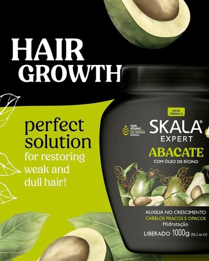 Skala Expert Avocado Cream And Castor Oil Moisturizer For Dull And Weak Hair - 1 Kg - Image 3