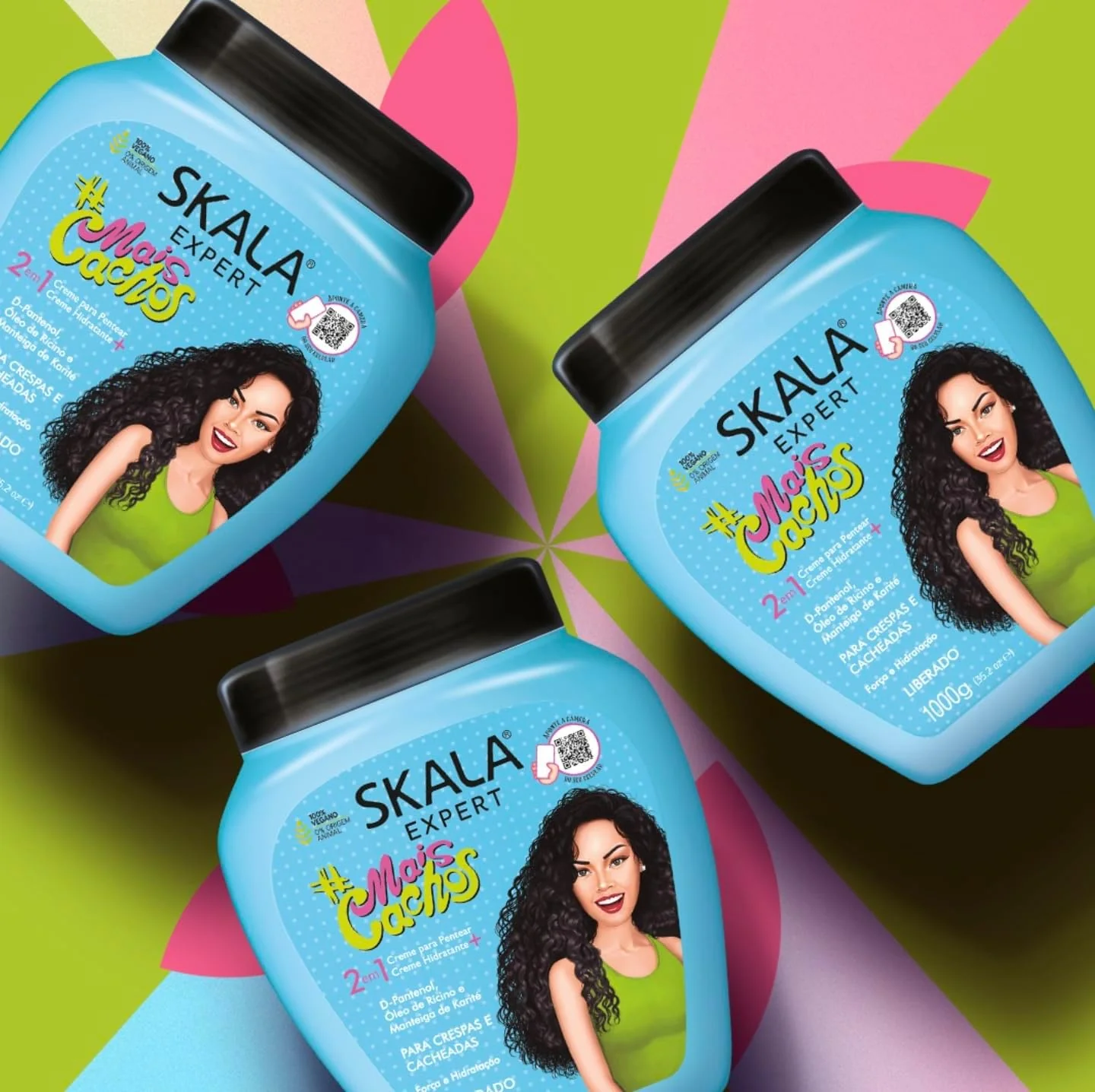 Skala Expert Mais cachos Hair Cream And Conditioner Strengthens And Moisturizes All Types of Curly Hair - 1kg - Image 3
