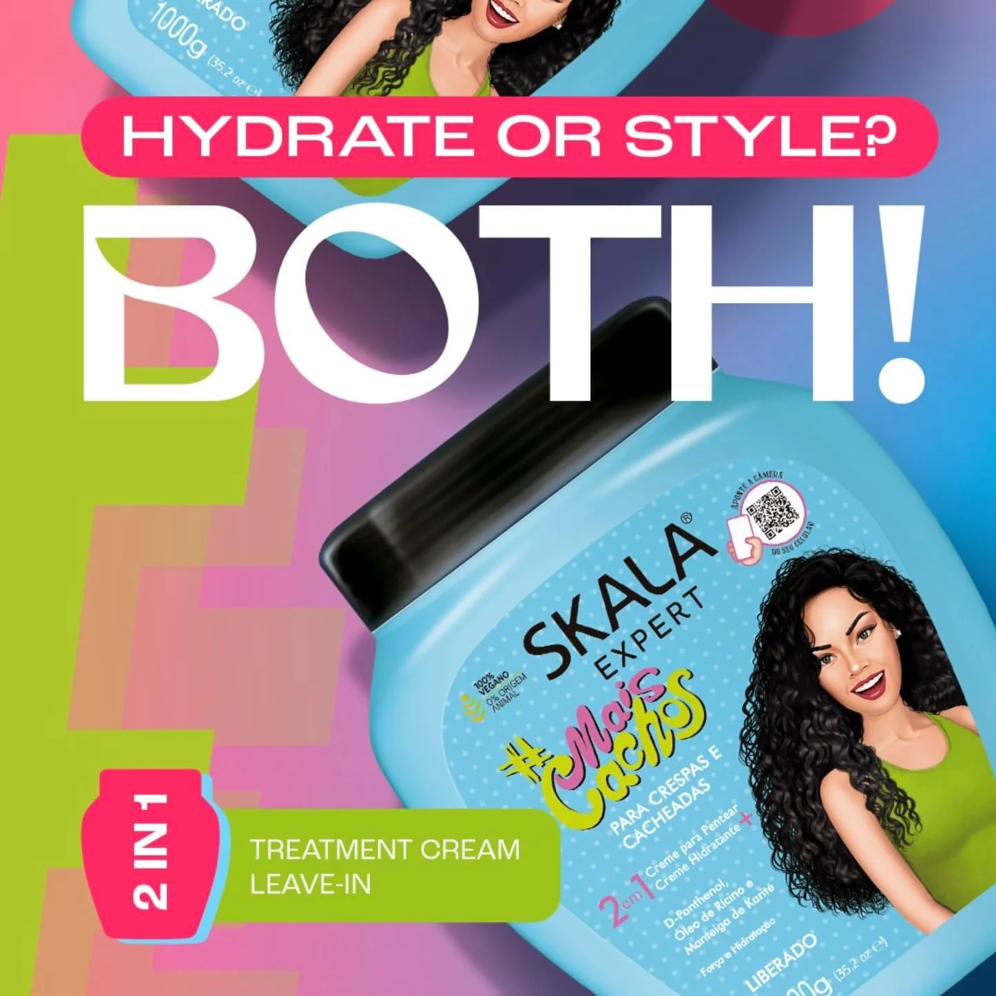 Skala Expert Mais cachos Hair Cream And Conditioner Strengthens And Moisturizes All Types of Curly Hair - 1kg - Image 4