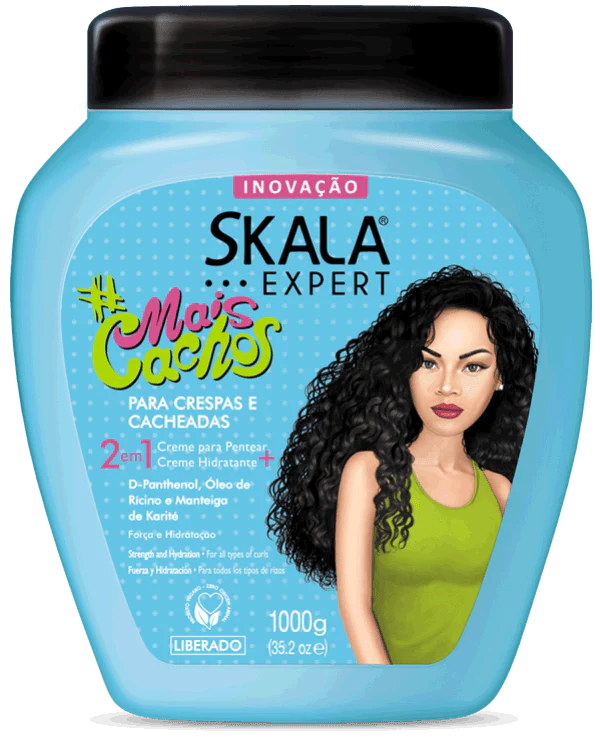 Skala Expert Mais cachos Hair Cream And Conditioner Strengthens And Moisturizes All Types of Curly Hair - 1kg